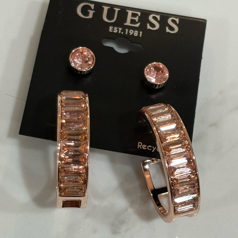 Rose gold Guess earrings - Picture 2 of 2
